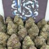 Cherry Sapphire premium cannabis flower with dense frosty buds available at High Society Dispensary.